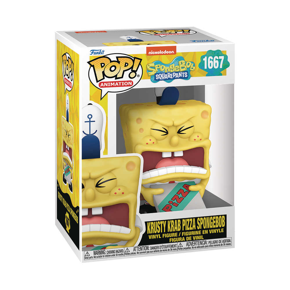 Pop TV Spongebob Squarepants 25th Spongebob W Pizza Vinyl Figure