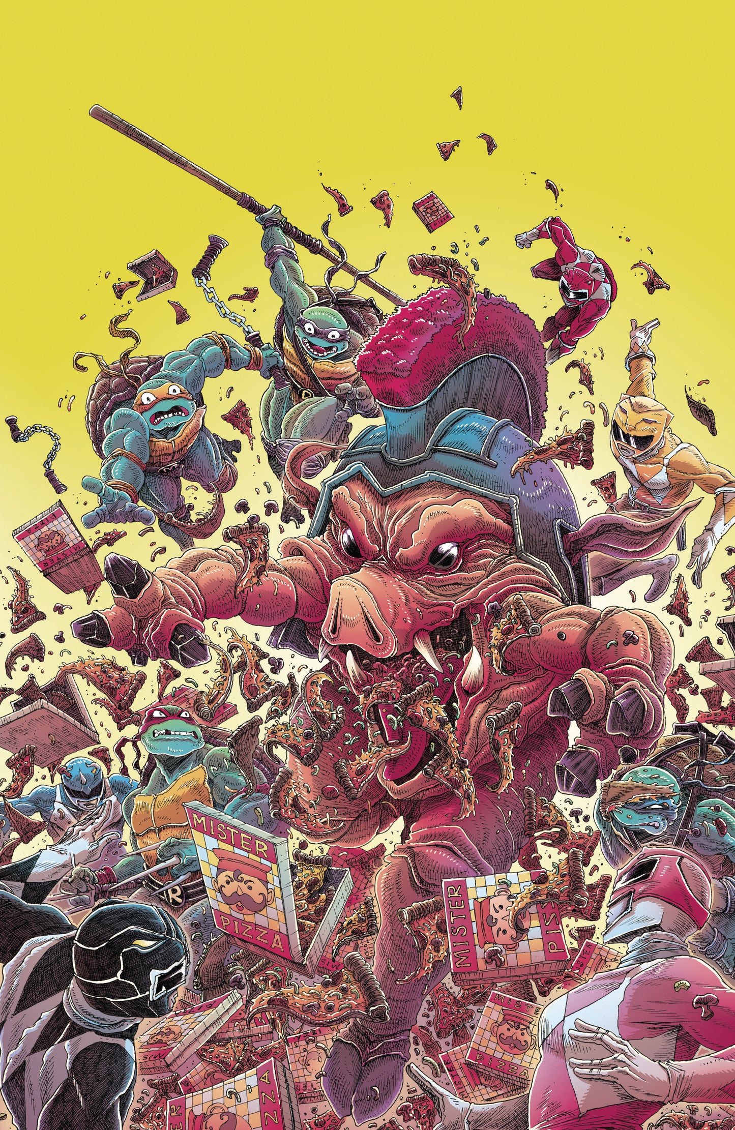 MMPR X TMNT III #1 K 1 in 100 Variant Edition Variant (Full Art, Foil, Stokoe)