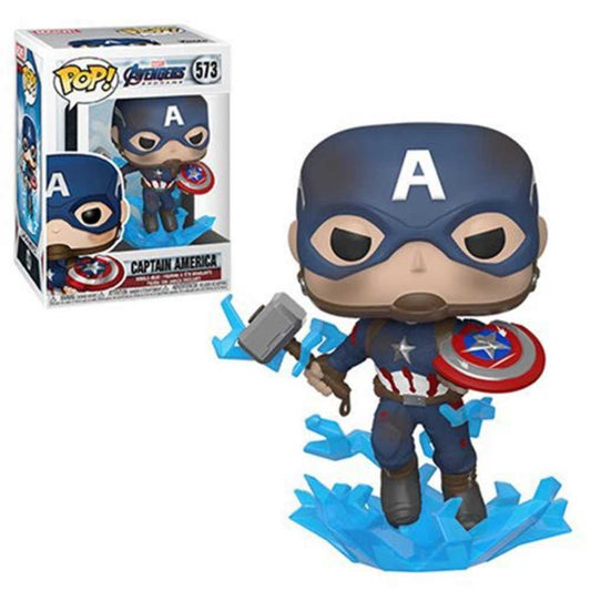 Pop Marvel Endgame Cap A with Broken Shield & Mjolnir Vinyl Figure