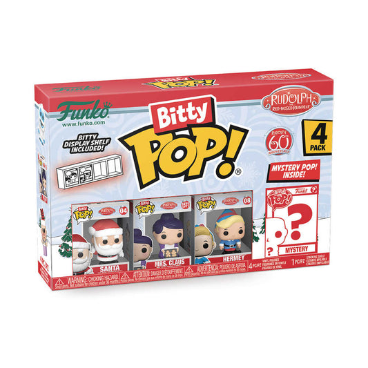 Bitty Pop Rudolph Santa 4pk