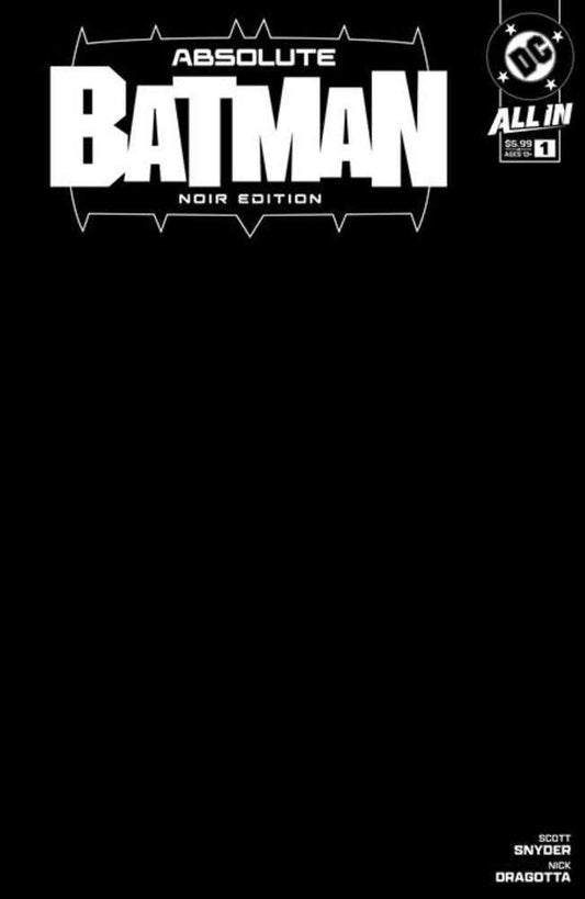 Absolute Batman Noir Edition #1 (One Shot) Cover B Black Blank Card Stock Variant