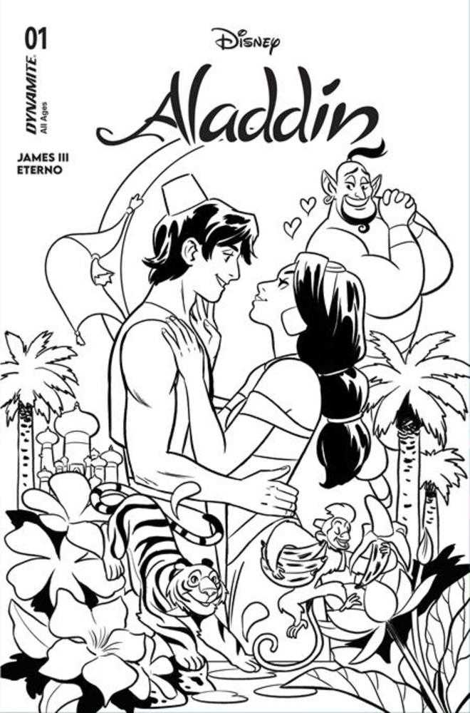 Aladdin #1 Cover I 1 in 10 Natacha Bustos Line Art Variant