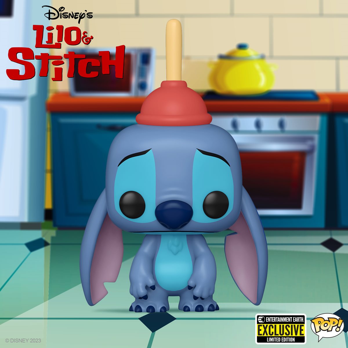 Lilo & Stitch Stitch with Plunger Funko Pop! Vinyl Figure #1354 - Entertainment Earth Exclusive