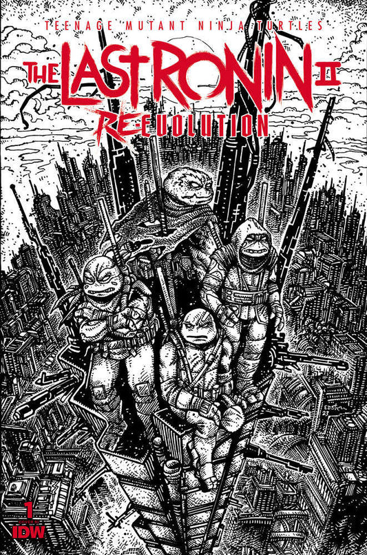 Teenage Mutant Ninja Turtles: The Last Ronin II--Re-Evolution #1 Variant Ri (100) (Eastman Black & White)