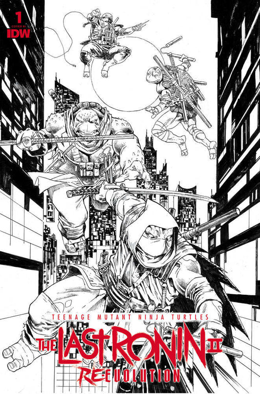 Teenage Mutant Ninja Turtles: The Last Ronin II--Re-Evolution #1 Variant Ri (75)  (Escorzas Black & White)