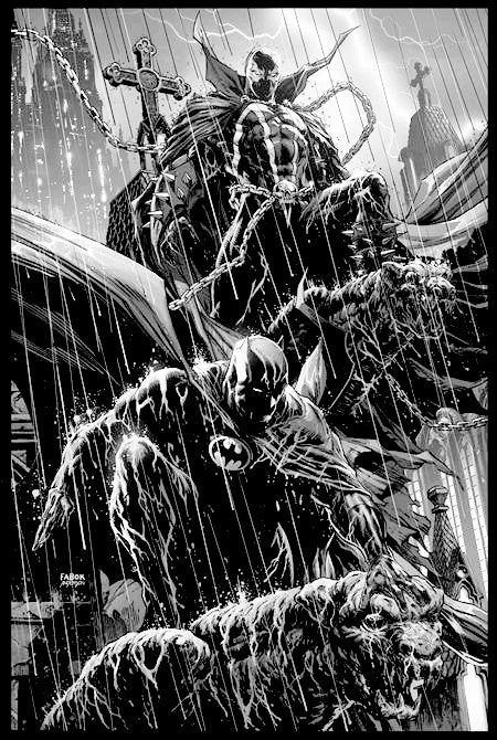 BATMAN SPAWN #1 (ONE SHOT) CVR L 1:25 JASON FABOK B&W PREORDER 12-13-2022